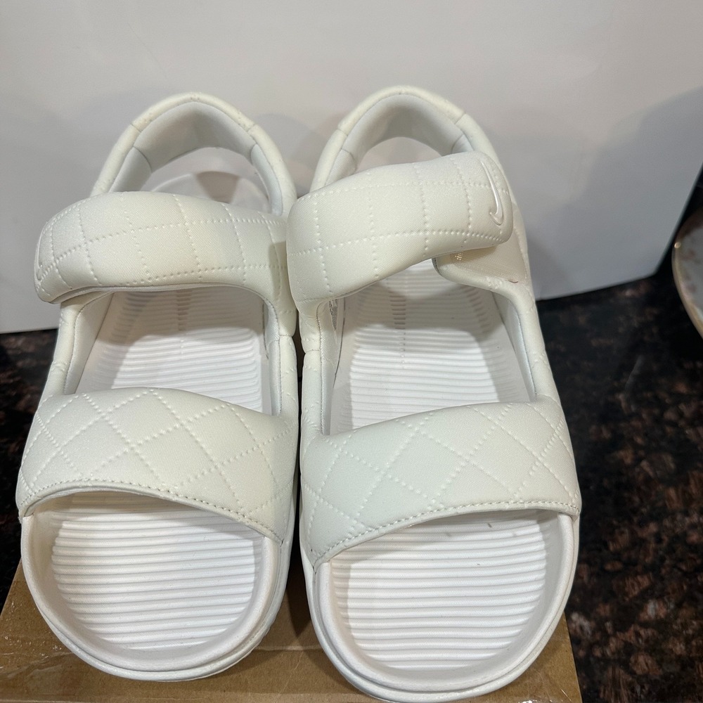 Nike Calm Sandal SE Phantom White Quilted Platform Sandals HJ9000-001 Womens 11